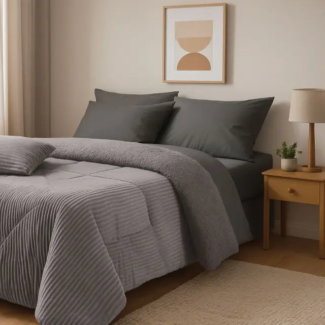 Das Home Κουβερτοπάπλωμα Sherpa μονό 1365 Grey