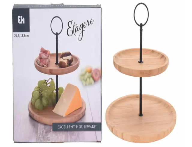 Γλυκιέρα Bamboo Excellent Houseware 170484110 2 επιπέδων 170484110 2