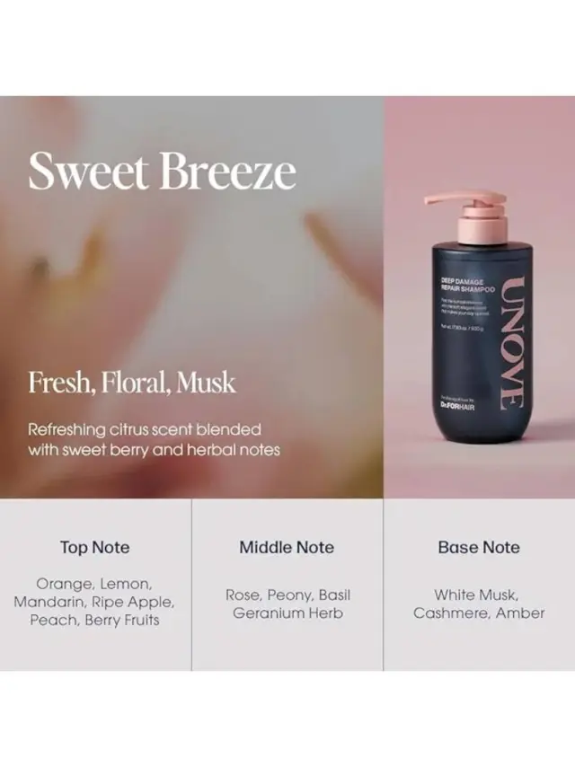 UNOVE Deep Damage Repair Shampoo- Sweet Breeze - Σαμπουάν αναδόμησης 2
