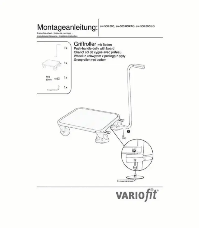 Variofit sw-500.800/AG Πλατφόρμα Μεταφοράς Φορτίων με Χειρολαβή για Φορτίο Βάρους ως 250kg 2