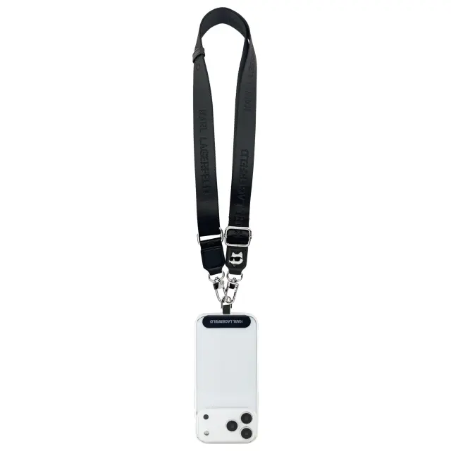 Karl Lagerfeld Universal Crossbody Strap Choupette Patch Black 2