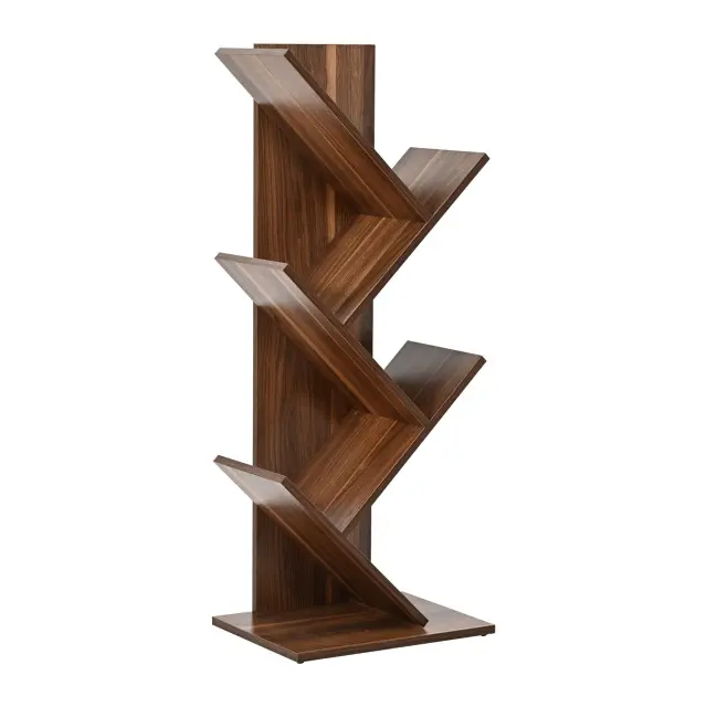 Βιβλιοθήκη Tree Unihome σε απόχρωση καρυδί 40x30x102εκ 3