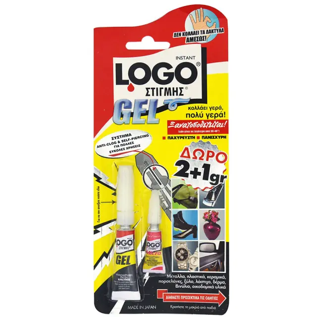 Logo Κόλλα Gel Στιγμής Μικρού Μεγέθους 2τμχ 2gr+1gr Δώρο