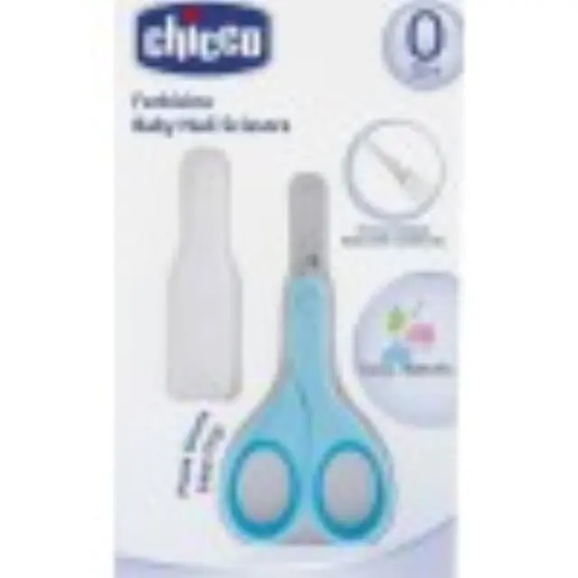 Chicco Ψαλιδάκι ασφαλείας με στρογγυλοποιημένες άκρες & με θήκη 0m+ (Γαλάζιο) 2