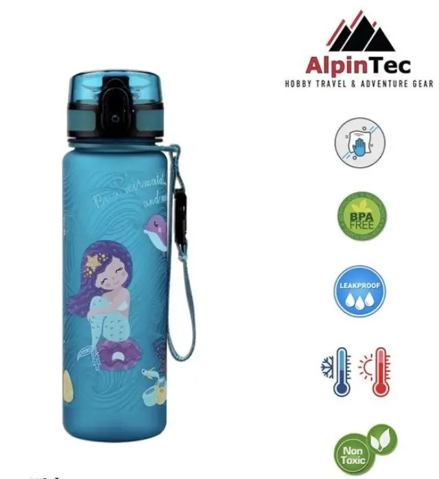 AlpinPro Πλαστικό Παγούρι Mermaid Γαλάζιο 500ml 2