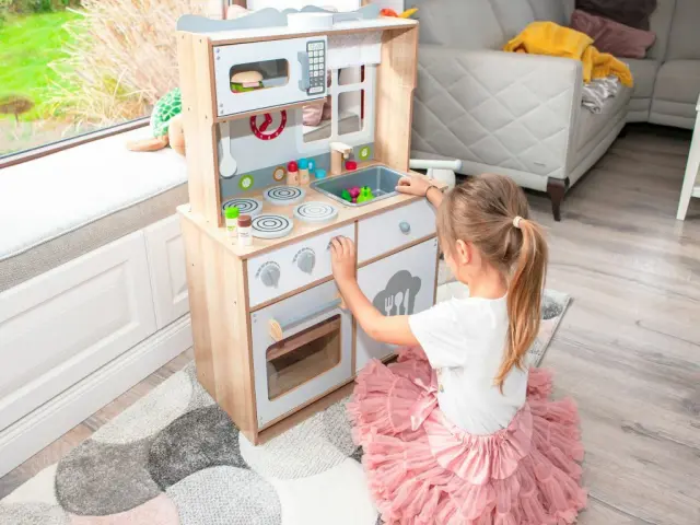 MONI TOYS - Wooden Play kitchen 7253 15 pcs - 3800146221614 3