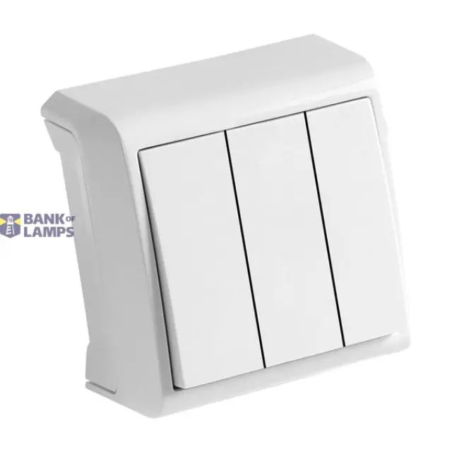 Vera White Three Gang Switch