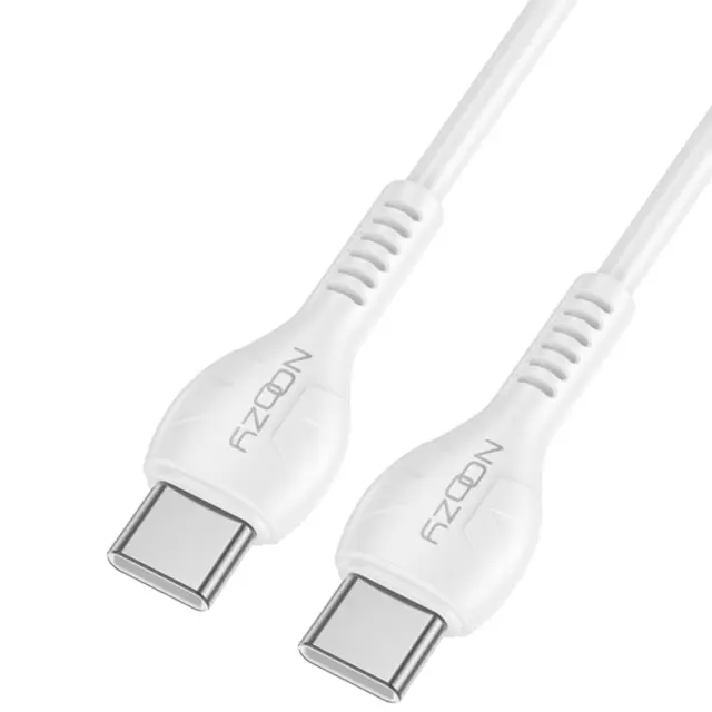 Καλώδιο Σύνδεσης και Φόρτισης Noozy A45 Power USB-C σε USB-C Fast Charging 60W+Apple PD27 Λευκό 1m