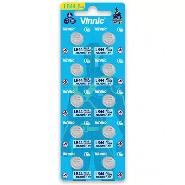 Buttoncell Vinnic LR1154F AG13 LR44 Τεμ. 10 με Διάτρητη Συσκευασία