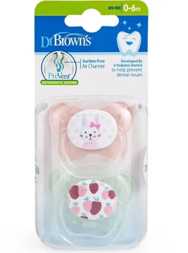 Dr. Brown's | Prevent Ορθοπεδική Πιπίλα Πεταλούδα (PV12302) για Μωρά 0-6 μηνών | 2τεμ