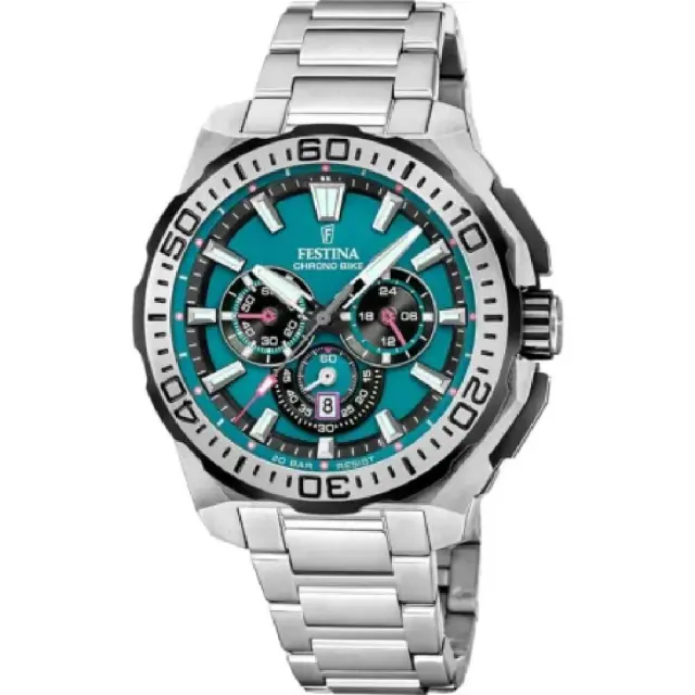 Festina Chrono Bike Men's Chronograph Watch Silver Stainless Steel Bracelet F20724/6