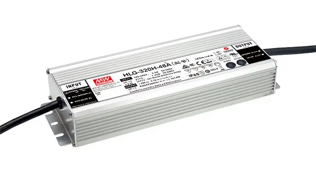 AC-DC Single output LED driver Mix mode (CV+CC) with built-in PFC; Output 12Vdc at 22A; IP65; Cable output; Dimming with Potentiometer 320W