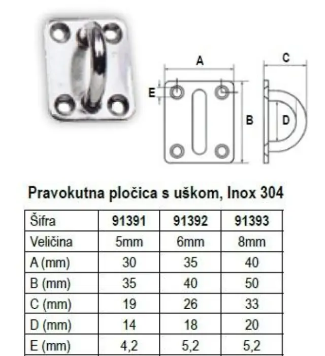 Μάπα με Μάτι, Παραλληλόγραμμη, AISI 304 - 5