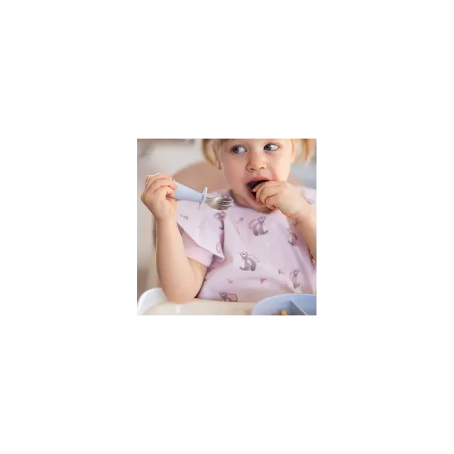 Σετ Κουτάλι Και Πιρούνι BabyOno Από Ανοξείδωτο Ατσάλι Μπλε BN1665/01 2