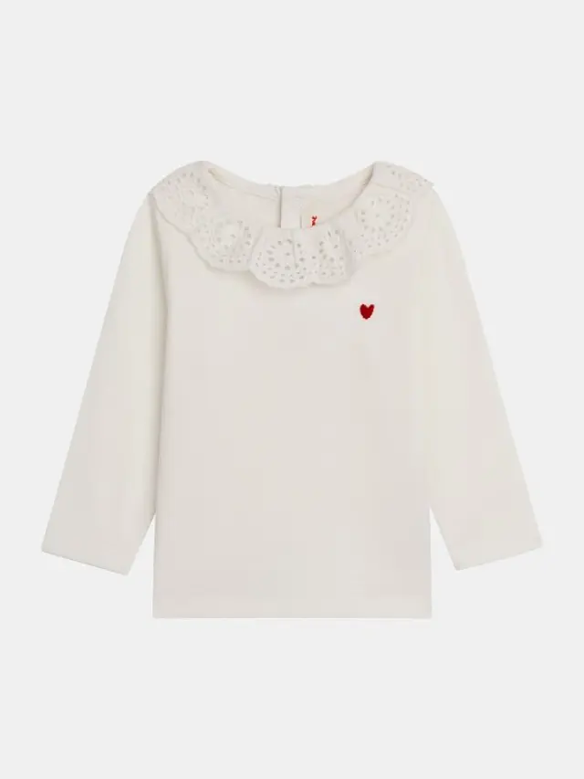 Βρεφική Μπλούζα για Κορίτσια Lace Heart ΛΕΥΚΟ
