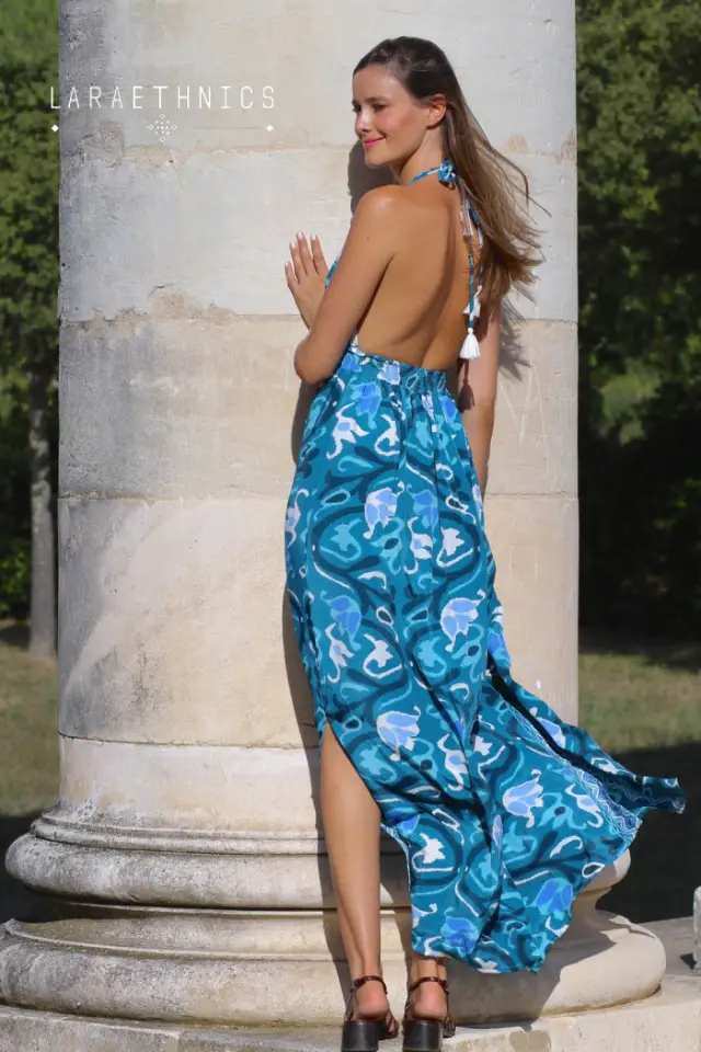 LARA ETHNICS “CORALIE AZTEQUE” DRESS (CORALIE AZTEQUE-TURQUOISE) - One-size 2