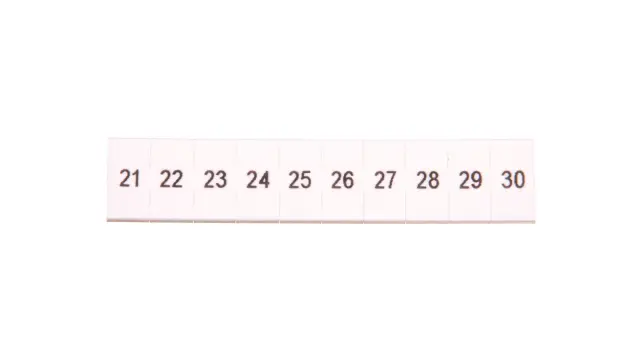 ZB 5,LGS:FORTL.ZAHLEN 21-30 - Zack marker strip