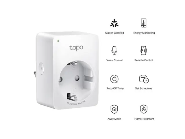 TP-LINK Mini Smart Wi-Fi Plug, Energy Monitoring, Matter (TAPO P110M) (TPTAPOP110M) 3