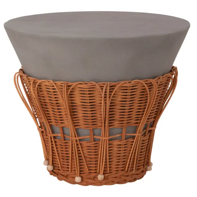 ΤΡΑΠΕΖΙ ΒΟΗΘΗΤΙΚΟ FB918164.03S FIBER CEMENT ΓΚΡΙ-ΦΥΣΙΚΟ RATTAN--Φ42x36Υεκ