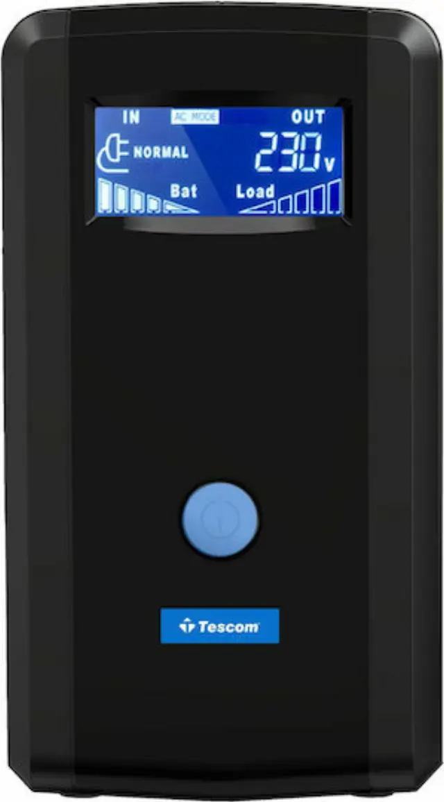 Tescom LEO LCD 1200AP UPS 1200VA / 720W Line-Interactive με 4 Πρίζες Schuko + USB 2