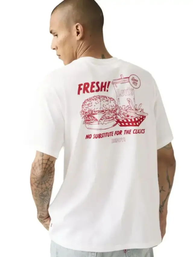 LEVI'S LOGO RELAXED FIT T-SHIRT MEN LEVI'S ΚΟΚΚΙΝΟ- ΛΕΥΚΟ (16143-2462) White - XL 3
