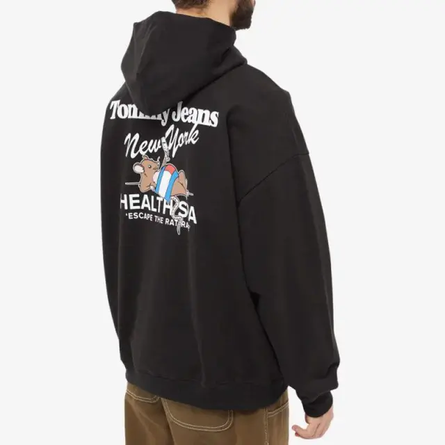 Tommy Hilfiger - Ανδρικό Φούτερ Oversized Sport Hoodie DM0DM15810-BDS Μαύρο - 2XL 2