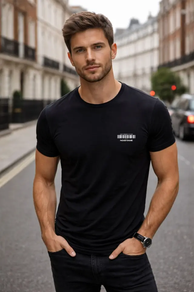 T-shirt Noshame® Μαύρο με τύπωμα - 132408 - XXL 2