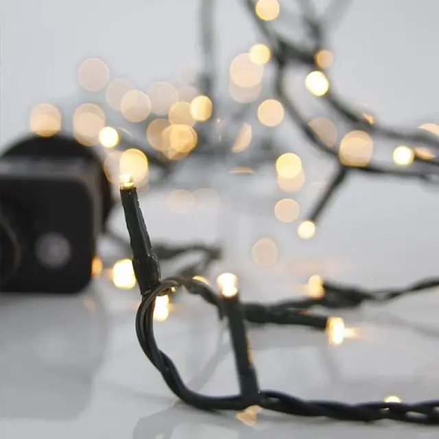 240 LED Με 8 Προγράμματα Μετασχηματιστή Μνήμη Προέκταση 300cm Πράσινο Καλώδιο Θερμο Λευκό Φως IP44