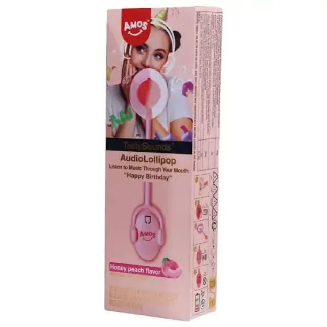 Tasty Sounds Get The Feeling Audio Lollipop Honey Peach Flavour 12g