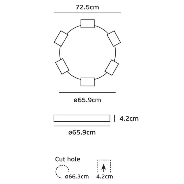 Dream Χωνευτό φωτιστικό led Trimless 52W 3000K ø65.9cm λευκό Άσπρο 2