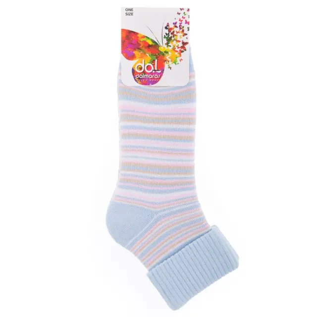 Γυναικείες πετσετέ ριγέ κάλτσες Dalmaras Socks 210 One Size Σιελ