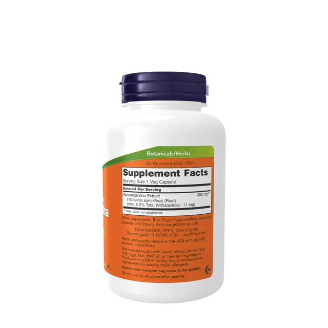 Now Foods Ashwagandha 450 mg 180 Veg Capsules 2