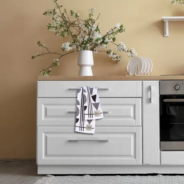 Πετσέτες Κουζίνας Σετ 2 Τεμ 40x60 Das Home 0740 White-Grey 100% βαμβακερό 3