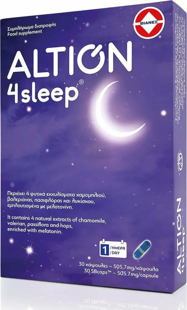 ALTION 4SLEEP συμπλήρωμα διατροφής ειδικά σχεδιασμένο για τη βελτίωση της ποιότητας του ύπνου - 30 Κάψουλες