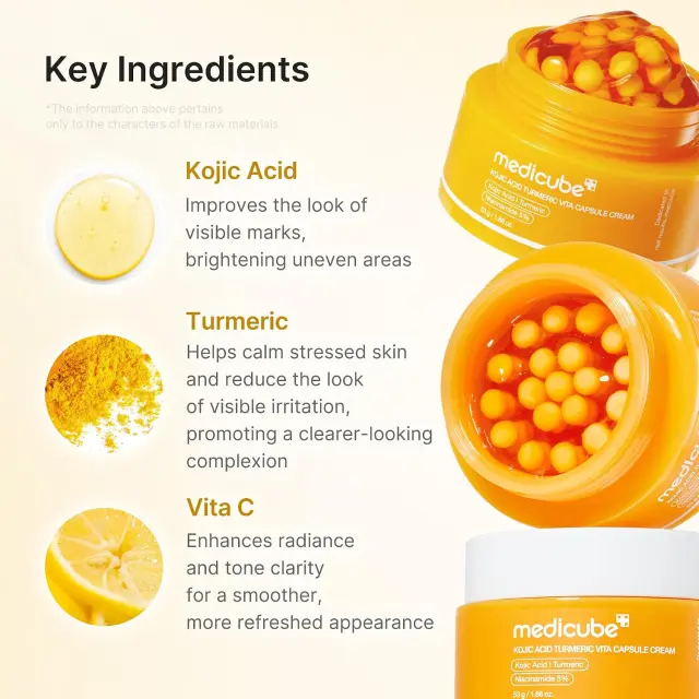 Medicube Kojic Acid Turmeric Vita Capsule Cream 53g - Διφασική κρέμα με κοζικό οξύ για ομοιόμορφο τόνο 3