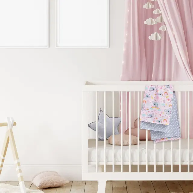 Βρεφικά σετ σεντονιών λίκνου Das Kids 4934 70x120 Ροζ - Γκρι 2