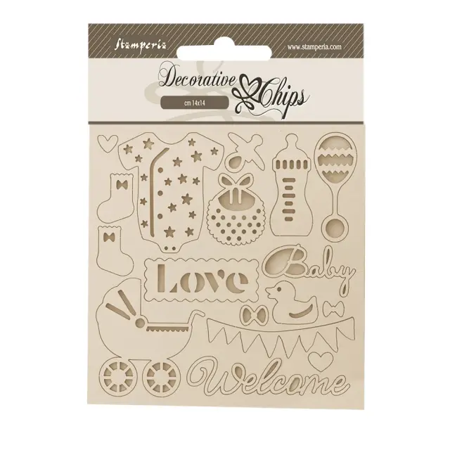 Chipboard Stamperia 14x14cm, Baby, Αξεσουάρ