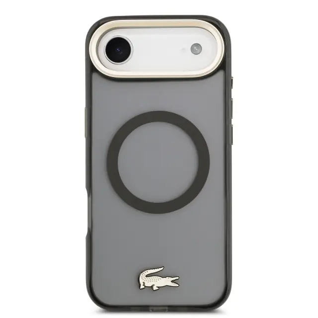 Lacoste PC/TPU Frosted Finish Gold Logo MagSafe Case for iPhone Air Black 3