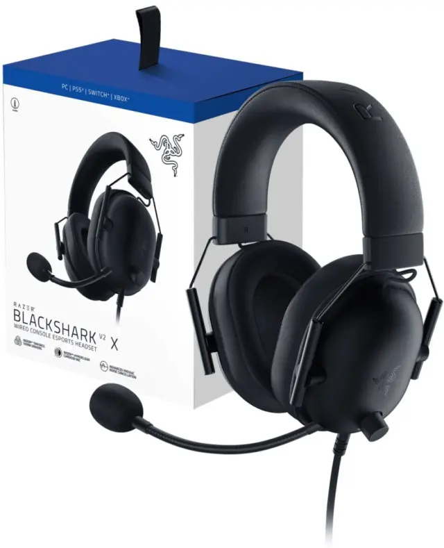 Razer BlackShark V2 X for PlayStation/PC/Mobile/Switch/XboxOne Licensed Gaming Headset 7.1 με 50mm TriForce Drivers + 3.5mm Jack – Μαύρο