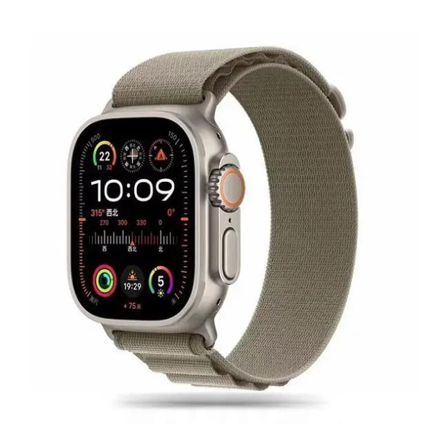 Tech-Protect Nylon Pro Strap Apple Watch 4 / 5 / 6 / 7 / 8 / 9 / SE / Ultra 1 / 2 42/44/45/49mm Titanium Olive