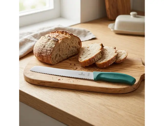 Μαχαίρι ψωμιού Victorinox Swiss Classic με πράσινη λαβή και μήκος λεπίδας 21cm6.8634.21C1B