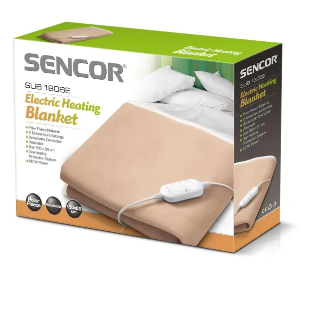 Ηλεκτρική Κουβέρτα (Υπόστρωμα) Sencor SUB 181BE Μονή 60W Μπεζ 2