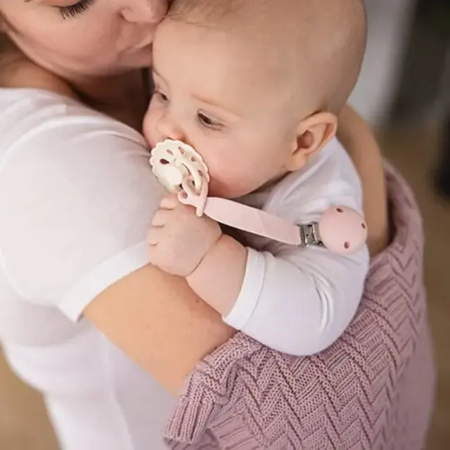 Babyono Κλιπ Πιπίλας από Σιλικόνη Ροζ 2