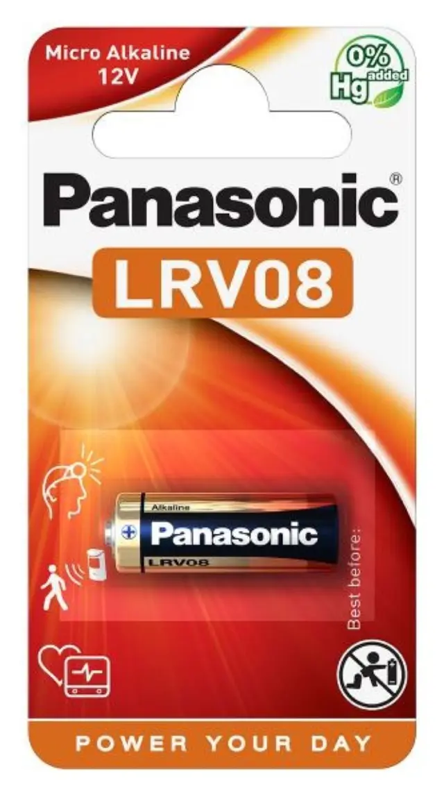 Μπαταρία Αλκαλική Panasonic LRV08 23A, 23GA, A23, E23A, GP23A, K23A, L1028, LR23A, LRV08, LRVO8, MN21, MS21, V23, V23GA, VR22 12V Τεμ. 1