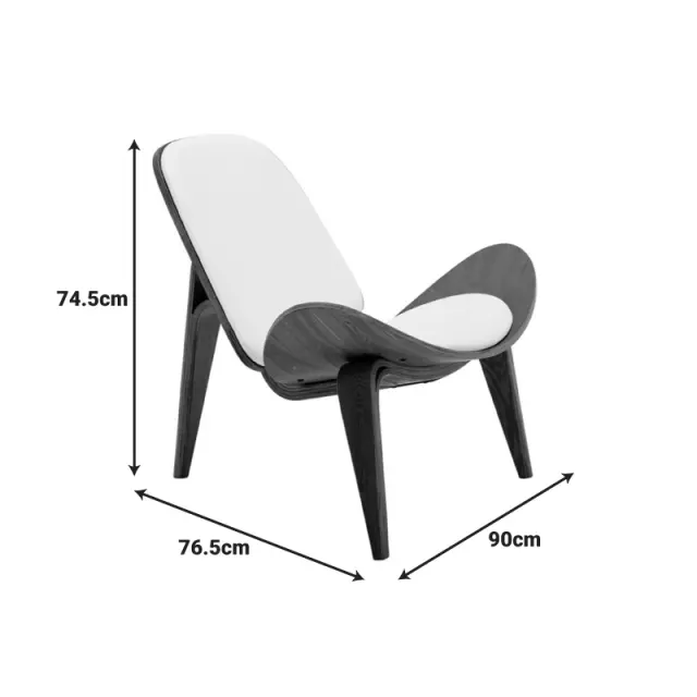 Πολυθρόνα Vilma pakoworld PU μπεζ- plywood καρυδί 90x76.5x74.5εκ 2