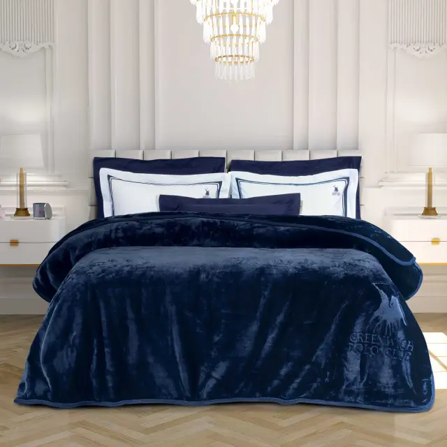 Κουβέρτα 160Χ240 Μονή Βελουτέ Essential Greenwich Polo Club 3439 Μπλε