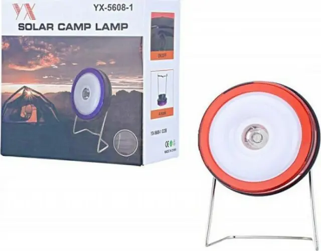 Energy Lamp Φανάρι Led Ηλιακό με Φακό 10cm Κόκκινο