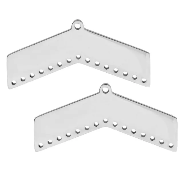 Κρεμαστό Chandelier Chevron 14x30mm - Ανοξείδωτο Ατσάλι - Rhodium - 2τεμ