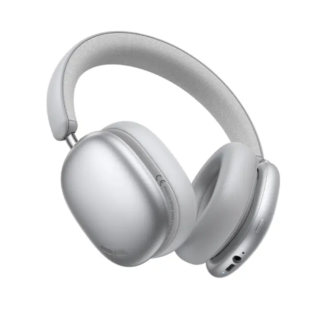 Wireless Ακουστικά Stereo Hoco W63 Triunfo ANC v5.4 500mAh με AUX Ασημί