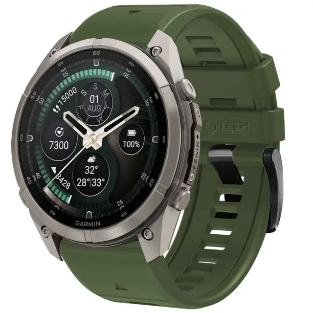 Tech-protect Silicone Garmin Fenix 5 / 6 / 6 Pro / 7 / 8 / 8 Pro / E / 9 / 9 Pro (51 Mm) Military Green 3